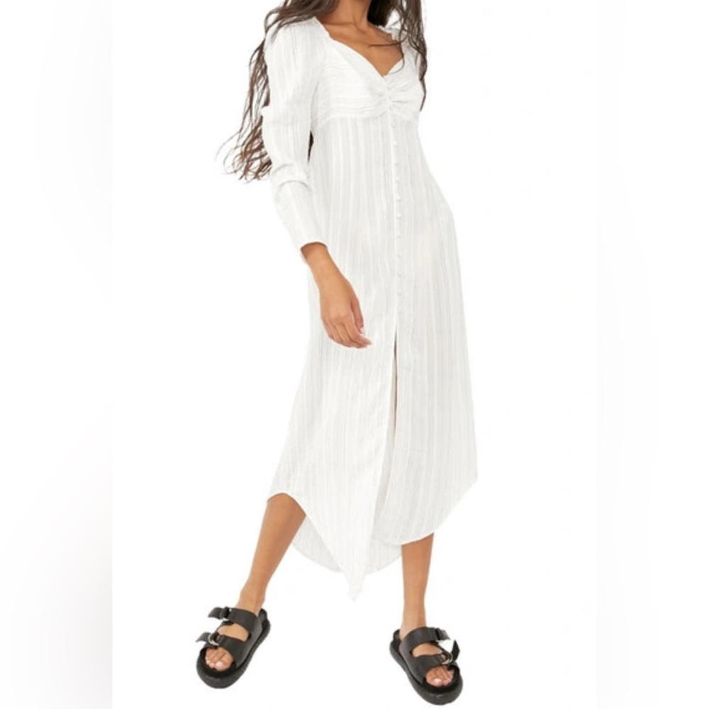 Free People Boho Luna Maxi Dress/Top with a white pinstripe pattern